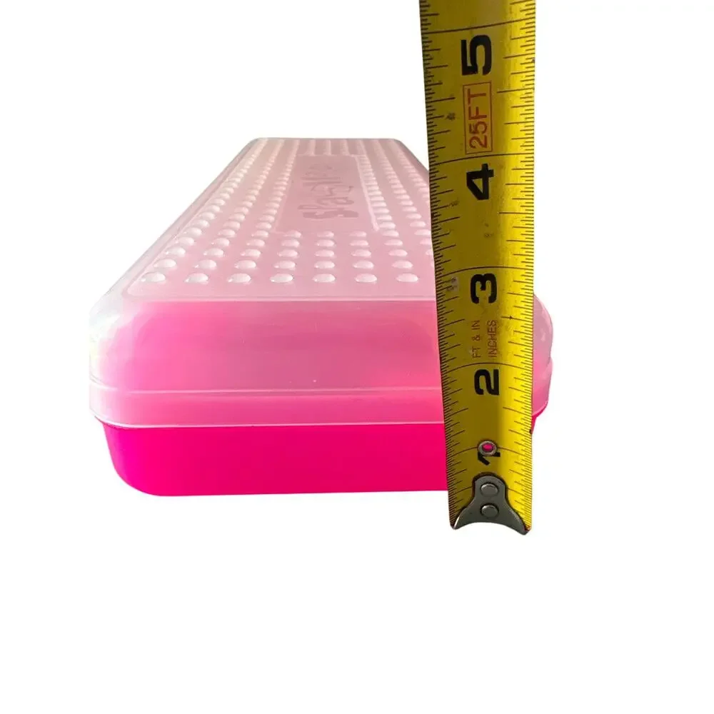 Vintage 1990s SpaceMaker Pink Plastic Pencil Box School Supply Storage Case